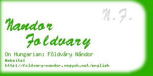 nandor foldvary business card