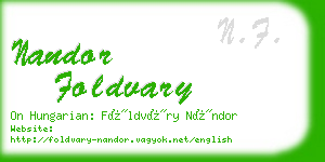 nandor foldvary business card
